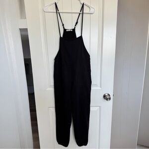Copper Key Black Jogger Jumpsuit XS Adjustable Strap Utility Lounge